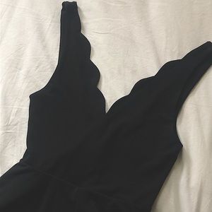 Urban Outfitters Kimchi Blue Scalloped V-Neck Romper